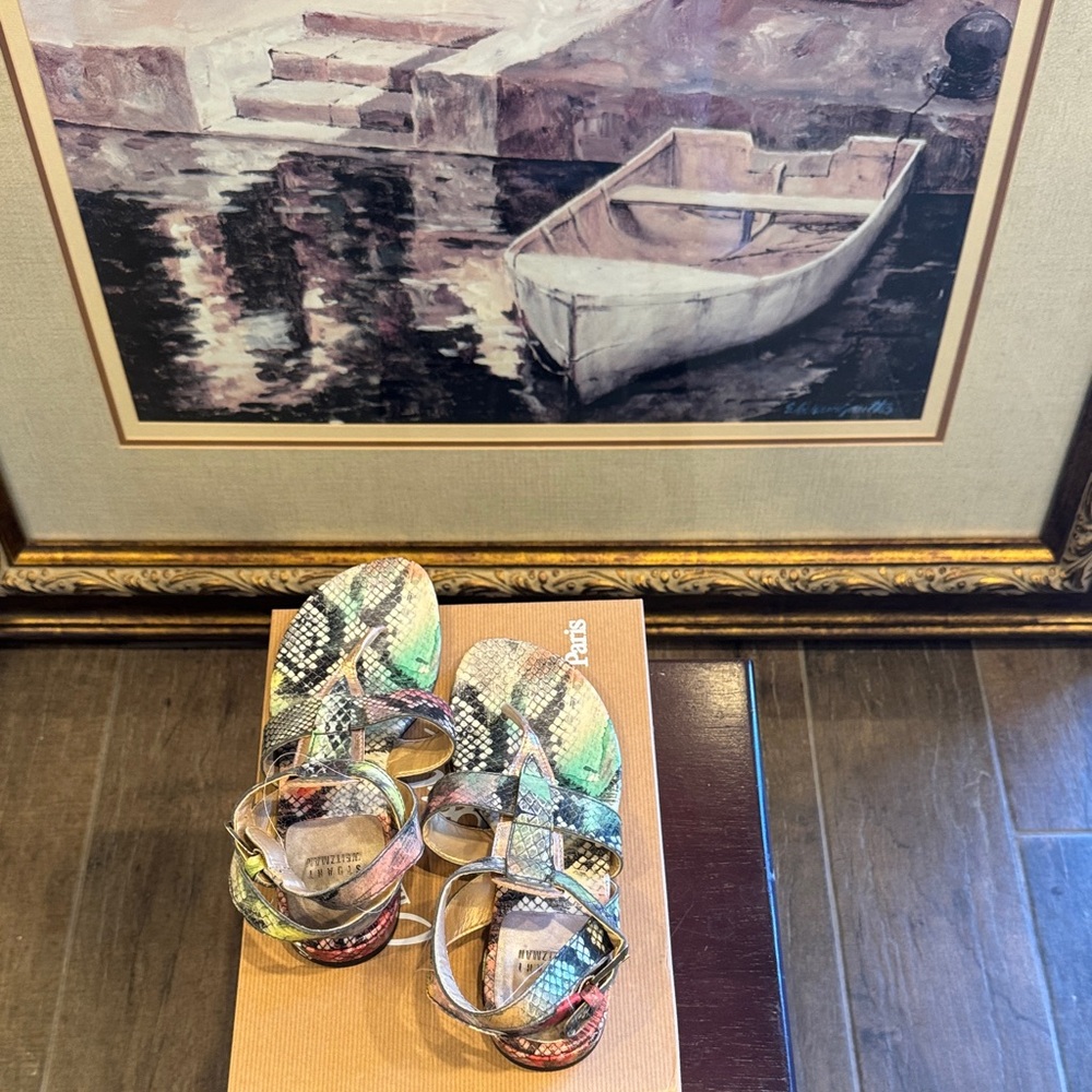 Stuart Weitzman Multicolor Snakeskin Sandals